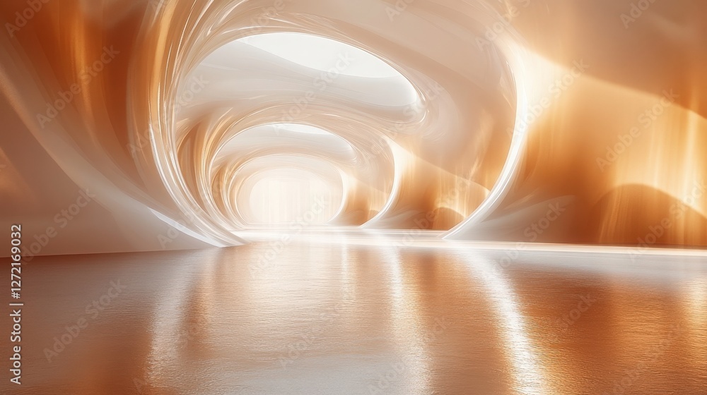 Poster copper curves abstract. abstract copper colored background with soft flowing curves and waves, ideal
