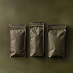 Three Capsules on Green Surface