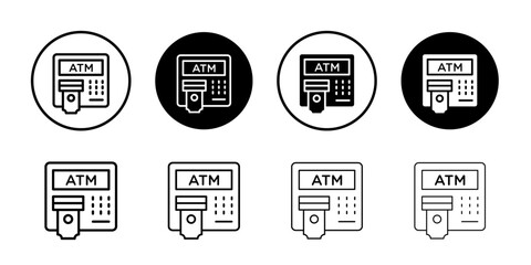 Withdraw Money in ATM icon Simple outline vector logo