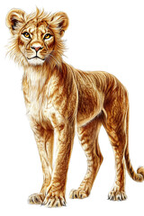 Obraz premium Animals, Nature, Art, Image, with White Background, for Printing Stickers, T-Shirt Print, Cap, Mug, Slipper, Mousepad