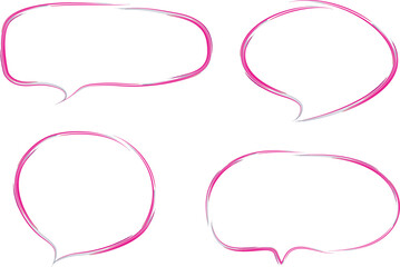 pink blue abstract hand drawn dialogue clouds