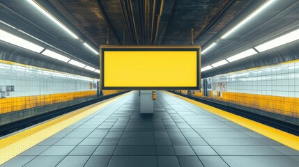 Retro-Inspired Horizontal Ad Template for NYC Subway Station with Vintage Aesthetic and Modern Urban Vibes