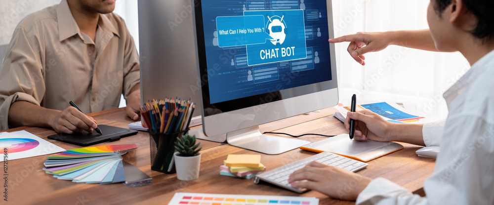 Poster Chatbot software application for brisk online business that automatically reply to customer questions