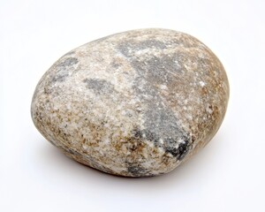 Fototapeta premium Polished Stone: Smooth Rock Pebble on a Crisp White Background