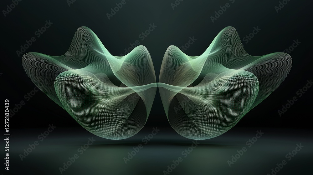 Poster illustration of data technology featuring a wave with connected dots and lines set against a dark ba