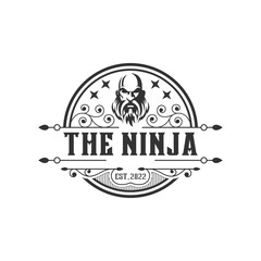 Ninja vintage design  illustrations, template design vector