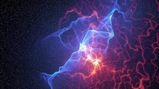 Colorful nebula with vibrant light effects in deep space, cosmic abstract concept