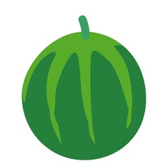 Vibrant Illustration of a Green Watermelon