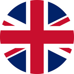 Obraz premium UK country flag icon, Great Britain circle button
