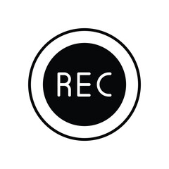 Record icons vector stock illustration.