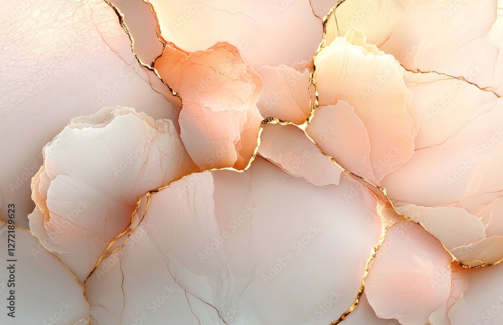 Poster the background is a textured pink marble stone floor with an abstract pattern visible in closeup