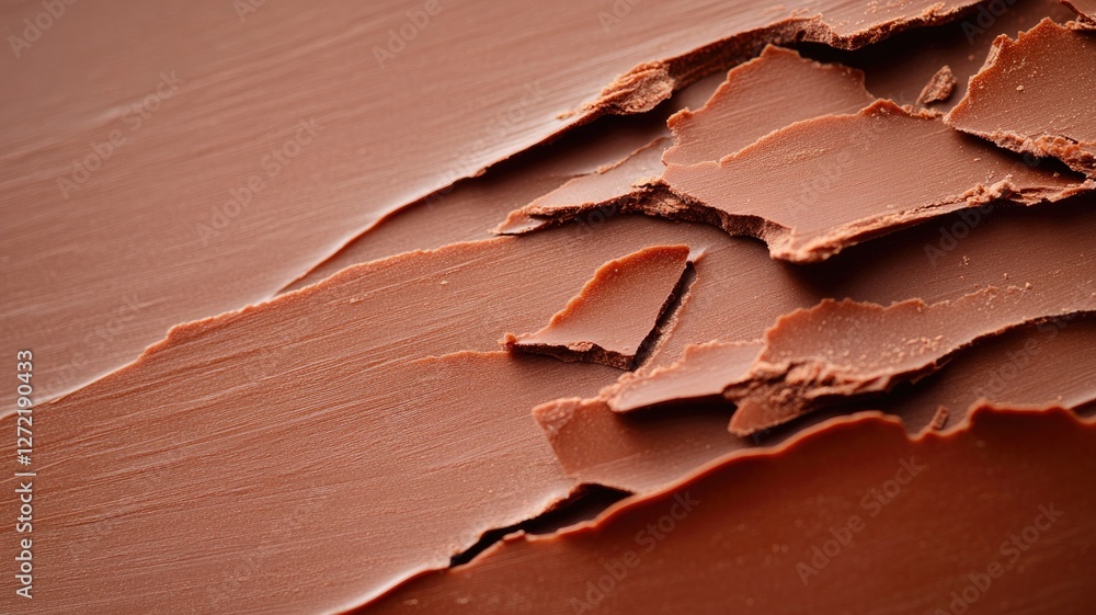 Poster close-up of smooth and broken milk chocolate surface