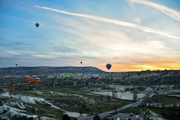 hot air balloons at cappadocia, nevsehir