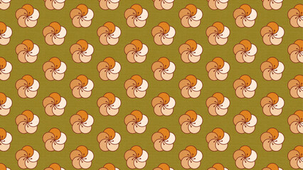 retro pop geometric flower motif seamless pattern, vector graphic resources, 16:9 widescreen wallpaper / backdrop,	