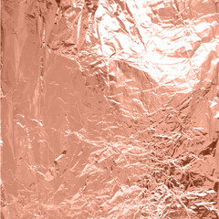 Fototapeta premium Foil wrinkled texture, vector realistic aluminum red paper sheet, crumpled metallic background, glister surface pattern