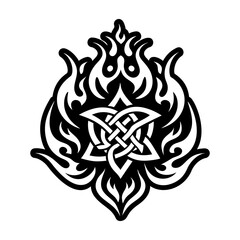 A glyph style icon of celtic fire symbol