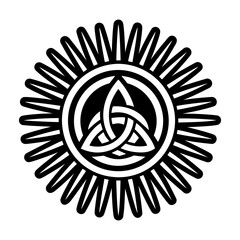 A glyph style icon of celtic sun symbol