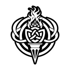 Fire torch symbol icon in solid style