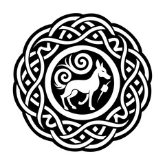 Guardian animal icon in glyph style