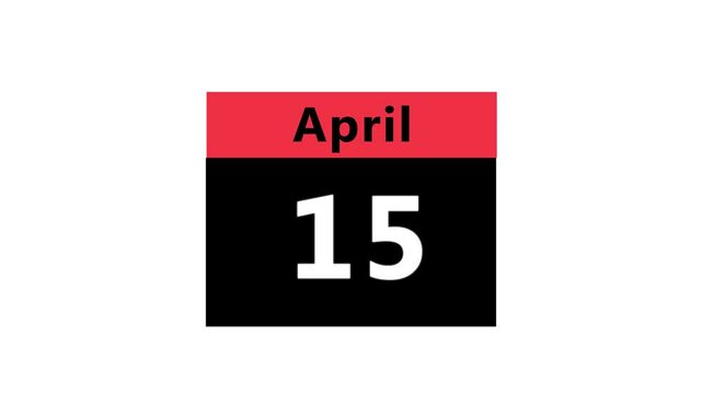 April month calender. calender simple icon animation date change time month. Boost your productivity and impress clients with this sophisticated calendar animation.
