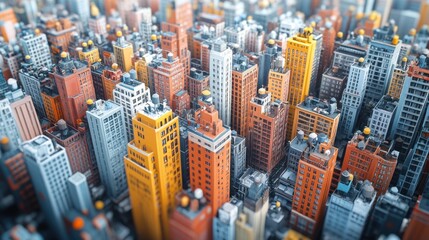 Obraz premium Aerial view of city skyline, buildings, urban landscape, architectural design, for city planning