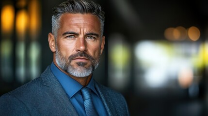 Obraz premium Sharp dressed man poses confidently in modern setting showcasing elegance and professionalism