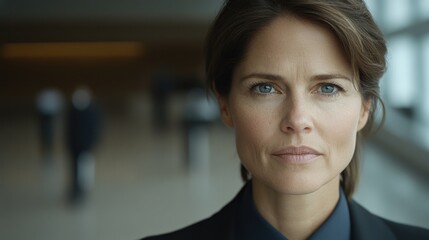 Fototapeta premium Confident professional portrait taken in a modern workspace during daylight hours