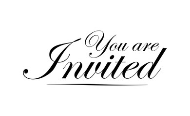 You are invited, elegant text design for invitations.