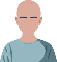Minimalist Cancer Patient Portrait Vector Illustration