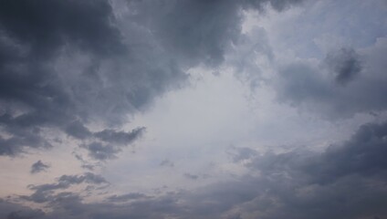 clear afternoon sky, blue sky with white clouds and black clouds