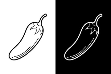 Spicy Chili Icon. Modern Black & White Vector