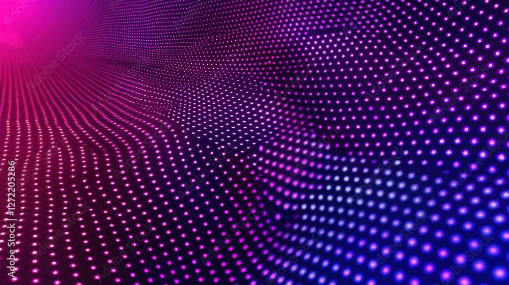 Poster vibrant abstract background with colorful dots creating wave effect, showcasing blend of purple and 
