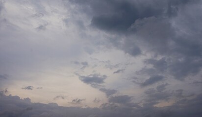 clear afternoon sky, blue sky with white clouds and black clouds