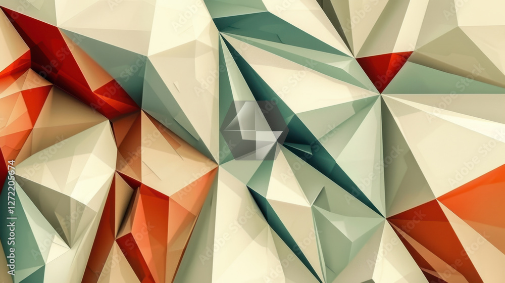 Poster abstract geometric pattern with sharp angles and vibrant colors
