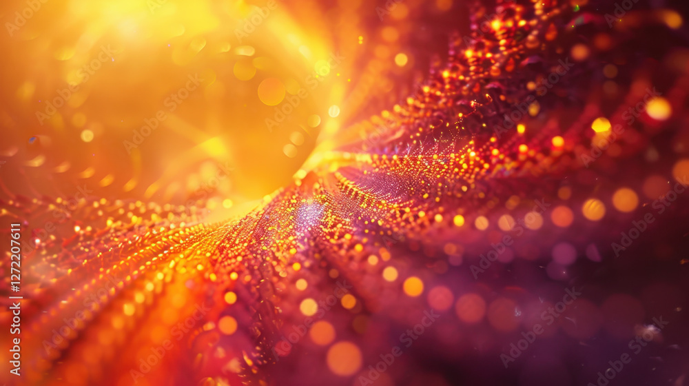 Poster vibrant abstract background with swirling orange and purple lights, creating mesmerizing effect. glo