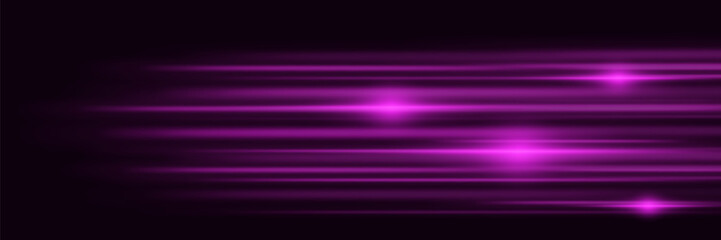 Purple special effect, police line speed. Laser beams, horizontal light beams. Particle movement effect.Vector illustration.EPS 10.