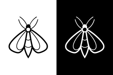 Moth icon vector on White Background ,Vector Art Illustration on white background.