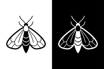 Moth icon vector on White Background ,Vector Art Illustration on white background.