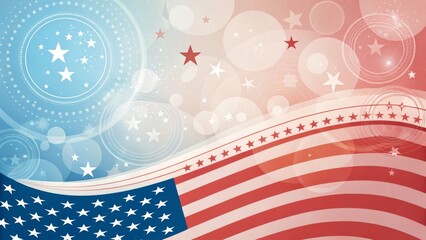Obraz premium Abstract Patriotic Background With The American Flag, Stars, And Light Effects. Ideal For Independence Day, Elections, And National Celebrations.