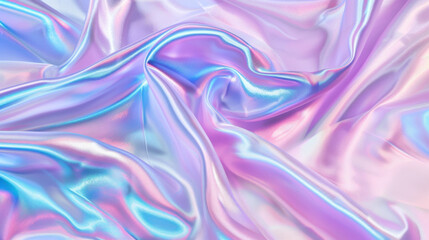 Obraz premium Soft, iridescent fabric with pastel colors creating dreamy effect. silky texture reflects light beautifully, enhancing visual appeal of material
