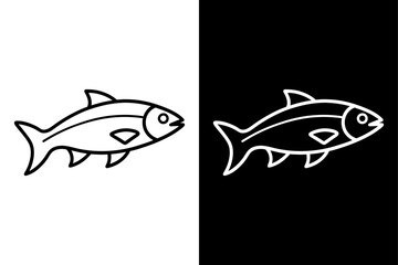 Salmon fish icon vector on White Background ,Vector Art Illustration on white background.