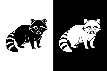 Raccoon animal icon vector on White Background ,Vector Art Illustration on white background.