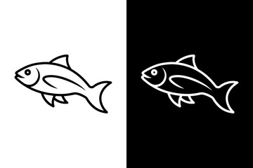 Salmon fish icon vector on White Background ,Vector Art Illustration on white background.