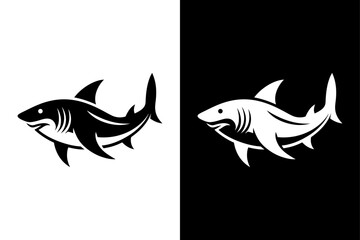 Fototapeta premium Shark fish icon vector on White Background ,Vector Art Illustration on white background.