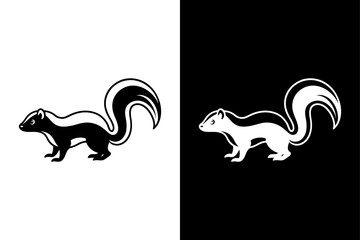 Skunk icon vector on White Background ,Vector Art Illustration on white background.
