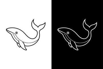 Whales, blue whale icon vector on White Background ,Vector Art Illustration on white background.