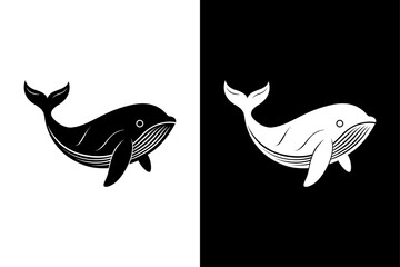 Whales, blue whale icon vector on White Background ,Vector Art Illustration on white background.