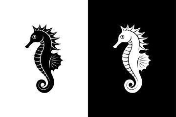 Seahorse icon vector on White Background ,Vector Art Illustration on white background.