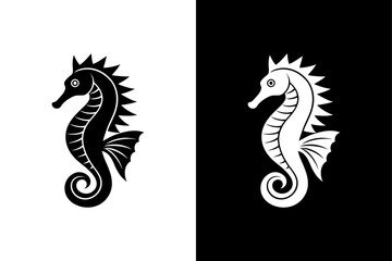 Seahorse icon vector on White Background ,Vector Art Illustration on white background.