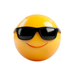 isolated 3d emoji with sunglasses on plain background cool emoticons reaction icons